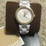 Michael Kors Delray Rose Gold Dial White Steel Strap Watch for Women - MK4315 Authentic Buy Shop Now