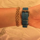 Marc Jacobs Blade Blue Dial Blue Leather Strap Watch for Women - MBM1202 Authentic Buy Shop Now
