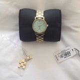 Marc Jacobs Baker Mint Green Dial Gold Steel Strap Watch for Women - MBM3284 Authentic Buy Shop Now