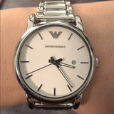 Emporio Armani Classic Luigi Quartz Silver Dial Silver Steel Strap Watch For Men - AR1854 Authentic Buy Shop Now