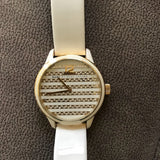 Marc Jacobs Lidia Stripe White Dial White Leather Strap Watch for Women - MBM1164 Authentic Buy Shop Now