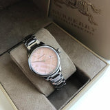 Burberry The Classic Pink Dial Silver Steel Strap Watch for Women - BU10111 Authentic Buy Shop Now
