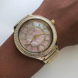 Michael Kors Kerry Mother of Pearl Dial Gold Steel Strap Watch for Women - MK3396 Authentic Buy Shop Now