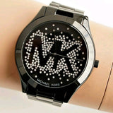Michael Kors Slim Runway Black Dial Black Steel Strap Watch for Women - MK3589 Authentic Buy Shop Now