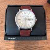 Marc Jacobs Fergus White Dial Brown Leather Strap Watch for Men - MBM5080 Authentic Buy Shop Now