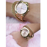 Michael Kors Slim Runway Pink Dial Two Tone Steel Strap Watch for Women - MK3493 Authentic Buy Shop Now