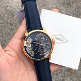 Fossil Townsman Twist Skeleton Blue Dial Blue Leather Strap Watch for Men - ME1138 Authentic Buy Shop Now