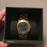 Marc Jacobs Amy Blue Dial Gold Steel Strap Watch for Women - MBM3166 Authentic Buy Shop Now