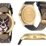 Gucci G Timeless Brown Dial Brown Leather Strap Watch For Women - YA1264056 Authentic Buy Shop Now