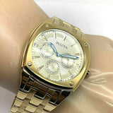 Bulova Multifunction White Dial Gold Steel Strap Watch for Men - 97C105 Authentic Buy Shop Now