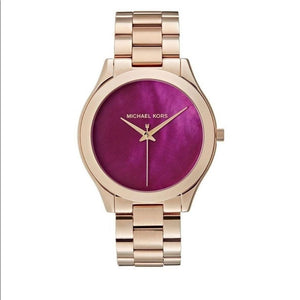 Michael Kors Runway Pink Dial Rose Gold Steel Strap Watch for Women - MK3550 Authentic Buy Shop Now