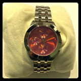 Marc Jacobs Peeker Chronograph Pink Dial Silver Steel Strap Watch for Women - MBM3372 Authentic Buy Shop Now