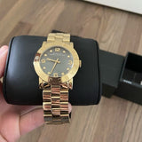Marc Jacobs Amy Black Dial Gold Steel Strap Watch for Women - MBM3273 Authentic Buy Shop Now