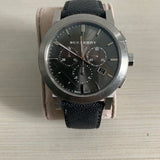 Burberry The City Grey Dial Black Leather Strap Watch for Men - BU9362 Authentic Buy Shop Now