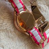 Marc Jacobs Rock Chronograph White Dial Two Tone Silicone Strap Watch for Women - MBM2593 Authentic Buy Shop Now