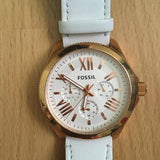 Fossil Cecile White Dial White Leather Strap Watch for Women - AM4486 Authentic Buy Shop Now