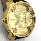 Diesel Mr Daddy Gold Dial Black Leather Strap Watch For Men - DZ7363 Authentic Buy Shop Now