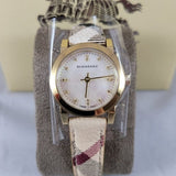 Burberry The City Diamonds Mother of Pearl Dial Brown Leather Strap Watch for Women - BU9226 Authentic Buy Shop Now