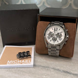Michael Kors Bradshaw Chronograph Quartz White Dial Grey Steel Strap Watch For Men - MK5952 Authentic Buy Shop Now