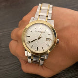 Burberry The City White Dial Two Tone Steel Strap Watch for Women - BU9115 Authentic Buy Shop Now