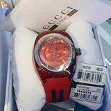 Gucci Sync XXL Quartz Red Dial Red Rubber Strap Unisex Watch - YA137103 Authentic Buy Shop Now