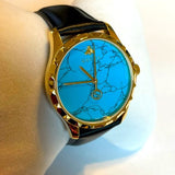 Gucci G Timeless Turquoise Blue Dial Black Leather Strap Watch For Men - YA126462 Authentic Buy Shop Now