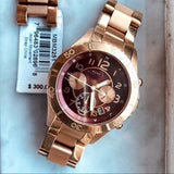 Marc Jacobs Rock Chronograph Mother of Pearl Red Dial Rose Gold Steel Strap Unisex Watch - MBM3251 Authentic Buy Shop Now