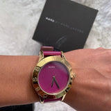 Marc Jacobs Blade Purple Dial Purple Leather Strap Watch for Women - MBM1203 Authentic Buy Shop Now