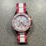 Marc Jacobs Rock Chronograph White Dial Two Tone Silicone Strap Watch for Women - MBM2593 Authentic Buy Shop Now