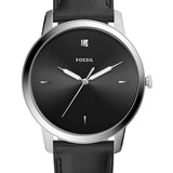 Fossil The Minimalist Carbon Series Black Dial Black Leather Strap Watch for Men - FS5497 Authentic Buy Shop Now