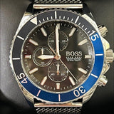 Hugo Boss Ocean Edition Black Dial Silver Mesh Strap Watch for Men - 1513742 Authentic Buy Shop Now