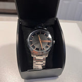 Armani Exchange Hampton Chronograph Skeleton Black Dial Silver Steel Strap Watch For Men - AX2199 Authentic Buy Shop Now