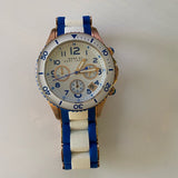 Marc Jacobs Rock Chronograph White Dial Two Tone Silicone Strap Watch for Women - MBM2594 Authentic Buy Shop Now