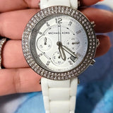 Michael Kors Parker White Dial White Ceramic Strap Watch for Women - MK5654 Authentic Buy Shop Now
