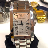 Emporio Armani Classic White Dial Silver Steel Strap Watch For Men - AR0145 Authentic Buy Shop Now