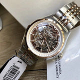 Emporio Armani Meccanico White Dial Two Tone Stainless Steel Watch For Men - AR60002 Authentic Buy Shop Now