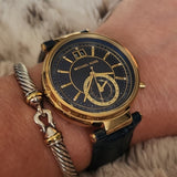 Michael Kors Sawyer Blue Dial Blue Leather Strap Watch for Women - MK2425 Authentic Buy Shop Now