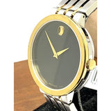 Movado Museum Esperanza Black Dial Two Tone Steel Strap Watch For Men - 0607058 Authentic Buy Shop Now