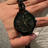 Michael Kors Slim Runway Black Dial Black Steel Strap Watch for Women - MK3317 Authentic Buy Shop Now