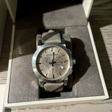 Burberry The City Nova White Dial Checked Brown Leather Strap Watch for Men - BU9357 Authentic Buy Shop Now