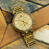 Michael Kors Sawyer White Dial Gold Steel Strap Watch for Women - MK6362 Authentic Buy Shop Now