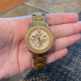 Fossil Stella Multifunction Gold Dial Gold Steel Strap Watch for Women - ES3589 Authentic Buy Shop Now