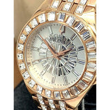Bulova Phantom White Dial with Swarovski Baguettes Rose Gold Steel Strap Watch for Women - 98L268 Authentic Buy Shop Now