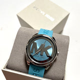 Michael Kors Janelle Quartz Blue Dial Blue Rubber Strap Watch For Women - MK7350 Authentic Buy Shop Now
