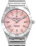 Breitling Chronomat 32 Diamonds Pink Dial Silver Steel Strap Watch for Women - A77310101K1A1 Authentic Buy Shop Now