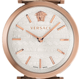 Versace V-Twist White Dial White Leather Strap Watch for Women - VELS00419 Authentic Buy Shop Now
