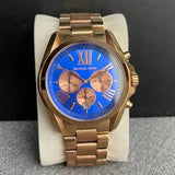 Michael Kors Bradshaw Quartz Blue Dial Rose Gold Steel Strap Watch For Women - MK5951 Authentic Buy Shop Now