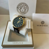 Versace V-Circle Quartz Black Dial Brown Leather Strap Watch for Men - VEBQ01619 Authentic Buy Shop Now