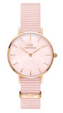 Daniel Wellington Petite Mother of Pearl Pink Dial Pink Nylon Strap Watch For Women - DW00100512 Authentic Buy Shop Now