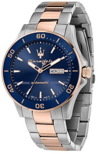 Maserati Competizione Automatic Blue Dial Two Tone Steel Strap Watch For Men - R8823100001 Authentic Buy Shop Now